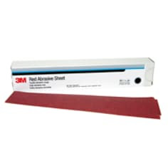 3M Hookit Red Abrasive Sheet, 01177, P320, 2-3/4" x 16 1/2", 25 sheets per carton, 5 cartons per case