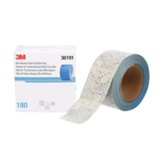 3M Hookit Blue Abrasive Sheet Roll 321U, 36191, 180, 2.75" x 13 yd, Multi-hole, 4 Cartons per case