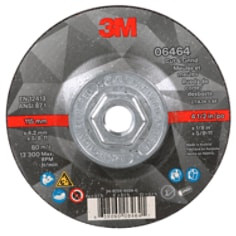 3M Cut & Grind Wheel, 06464, 36+, T27 Quick Change, 4.5" x 1/8" x 5/8"-11, 10 per carton, 20 per case