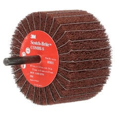 Scotch-Brite Combi-S Wheel 80801, 3" x 1-3/4" 1/4" Shank 80 X-weight, 10 per case