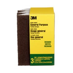 3M General Purpose Sanding Sponge CP041-3PK, Single Angle, 2 7/8" x 4 7/8" x 1", Medium, 3 per pack, 6 pks per case