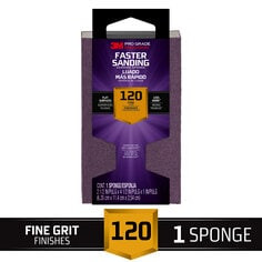 3M Pro Grade Precision Faster Sanding Sanding Block Sponge, 24001PGP-F-B, 2.5" x 4.5" x 1", 120 grit, Fine, 12 per case