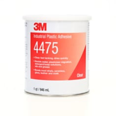 3M"dustrial Plastic Adhesive 4475, Clear, 1 Quart, 12 Can per case