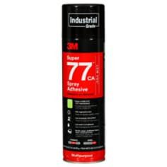 3M Super 77 CA Multipurpose Spray Adhesive, Low VOC <25%, Clear, 24 fl oz (Net Wt 18.0 oz), 12 Can per case