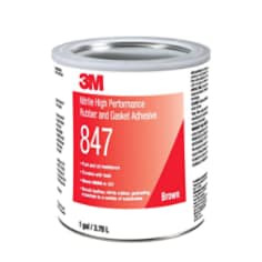 3M Nitrile High Performance Rubber and Gasket Adhesive 847, Brown, 1 Gallon, 4 Can per case