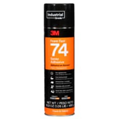 3M Foam Fast Spray Adhesive 74, Clear, 24 fl oz Can (Net Wt 16.9 oz), 12 per case, NOT FOR SALe CA AND OTHER STATES