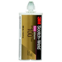 3M Scotch-Weld Epoxy Adhesive DP100, Clear, 400 mL Duo-Pak, 6 Pack per case