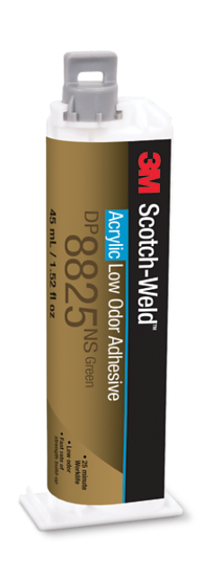 3M Scotch-Weld Low Odor Acrylic Adhesive DP8825NS, Green, 45 mL Duo-Pak, 12 per case