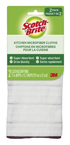 Scotch-Brite Premium Microfiber Kitchen Cloth, 2 per packk, 12 Pack per case