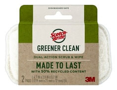 Scotch-Brite Greener Clean Dual Action Scrub & Wipe 92773-2-SW, 4.7" x 2.8" x 0.7" (119 mm x 71 mm x 17 mm), 6-2 packs per case