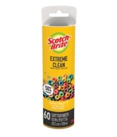 Scotch-Brite Extreme Clean Large Surface Lint Roller Refill 830LSRFS-60, 8" x 29.8 ft (20.3 cm x 9.07 mm), 4/1