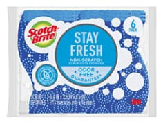 Scotch-Brite Stay Fresh Non-Scratch Scrub Dots Sponge 20306-4, 4/6