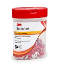 3M Scotchlok Fork Nylon"sulated, 100 per bottle, MNG18-6FX, wider-tongue design for use on free-standing studs, 500 per case