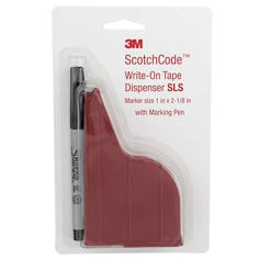 3M ScotchCode Wire Marker Write-On Dispenser with Tape and Pen SLS, 1.0" x 2.125", 10 per case