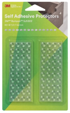 3M Bumpon SJ5302Bl Elastic Buffer Mini-Pack, Transparent, 80 Pieces, 7.9 x 2.2 mm, 18 Pack per case