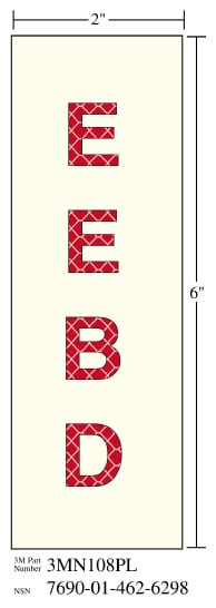3M Photoluminescent Film 6900, Shipboard Sign 3MN107PL, 1" x 3", EEBD, 10 per packkage
