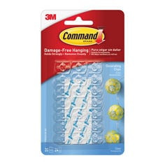 Command Clear Decorating Clips 17026CLR, 20 Clips, 24 Strips per packk, 6 per bags, 36 Packs per case