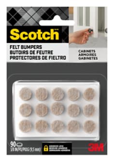 Scotch Felt Bumpers, SP952-NA, 3/8", Beige, 90 per pack+BP9474+BP9512