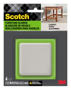 Scotch Sliders SP651-NA, Adhesive Hard Square 2.5-In 4 per pack