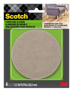 Scotch Felt Furniture Movers SP661-NA, Adhesive 3.5in 4pk