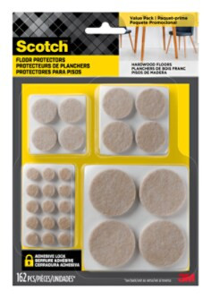 Scotch Felt Pads Value Pack, SP845-NA, Beige, 162 Pack