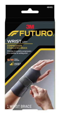 FUTURO Compression Stabilizing Wrist Brace, 48401ENR, Left Hand, Small/Medium