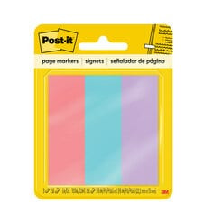 Post-it Page Markers 5222, 1" x 3" x", Assorted, 3 Pads per packk, 50 Sheets/Pad, 100% PEFC, SGSCH-PEFC-COC-110078