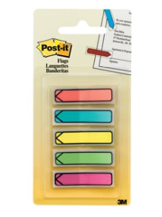 Post-it Flags 684-ARR2, .47". x 1.7". Assorted Brights 20 each 100 TTL Flags