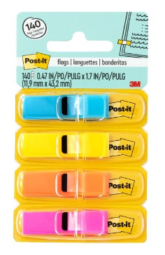 Post-it Flags 683-4ABX, 4 Colors, 0.47" x 1.7", 6 Pack per carton, 4 Carton per case