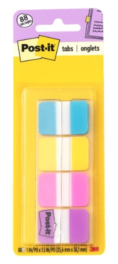 Post-it Tabs 686-AYPV1IN, 1". x 1.5". (25,4 mm x 38,1 mm)