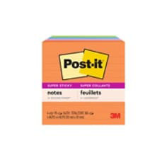 Post-it Super Sticky Notes 675-4SSUC, Energy Boost, Lined, 4" x 4", 4 Pads per pack, 100% PEFC, SGSCH-PEFC-COC-110078