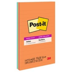 Post-it Super Sticky Notes 5845-SSUC, 5" x 8", Energy Boost, Lined, 4 Pads per packk, 100% PEFC, SGSCH-PEFC-COC-110078