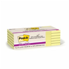 Post-it Notes 654R-12SSCY, 3" x 3" (76 mm x 76 mm), 100% PEFC, SGSCH-PEFC-COC-110078
