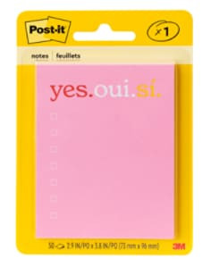 Post-it List Notes NOV25-YOS-1, 2.9 x 3.8 (73.6 mm x 96.5 mm)