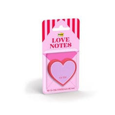 Post-it Heart Note SVAL26-HN-5, 2 x 1.9in (50.8 x 48.2mm), Purple-Red, 100 sheet 100% PEFC, SGSCH-PEFC-COC-110078