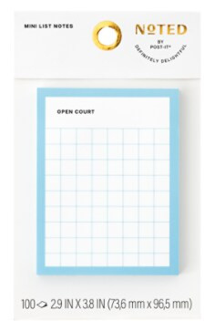Post-it Mini List Notes NTDSP25-34-1, 2.9" x 3.8" (73.6 mm x 96.5 mm), 100 Sheet