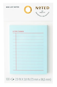 Post-it Noted Mini List Notes Lined NTD11-34-1 2.9in x 3.8in (73.6mm x 96mm)
