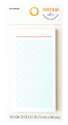 Post-it Noted List Notes NTD11-36-3, White, 2.9" x 5.7" (73.6 mm x 144.7 mm)