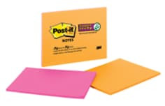 Post-it Super Sticky Notes 6845-SSP-2PK, 8" x 6" (203 mm x 152 mm) Rio de Janeiro Collection, Lined, 2 Pads per packk