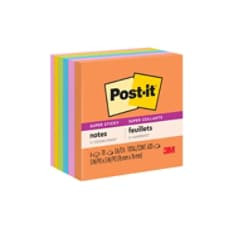 Post-it Super Sticky Notes 654-6SSAU70, 3" x 3" (76 mm x 76 mm), 100% PEFC, SGSCH-PEFC-COC-110078