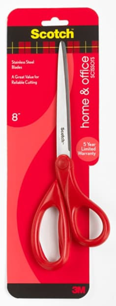 Scotch Home & Office 8" Scissors 1408, 6 per inner, 6"ners per case, 36/1