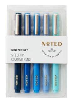 Post-it Noted Mini Pen Set NTD11-MPEN-2, 5 Felt Tip Pens
