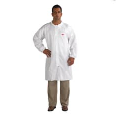 3M Disposable Lab Coat with Zip 4440-XL White, 50 per case