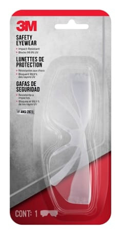 3M"door Safety Eyewear, 90953-BU10-NA, Clear Frame/Clear Scratch Resistant Lens, 10 eaches per case