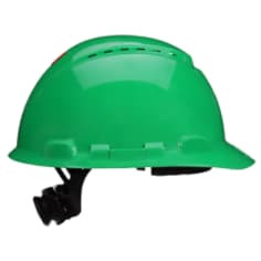 3M SecureFit Hard Hat H-704SFV-UV, Green, Vented, 4-Point Pressure Diffusion Ratchet Suspension, with UVicator, 20 per case