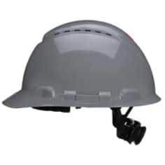 3M SecureFit Hard Hat H-708SFV-UV, Grey, Vented, 4-Point Pressure Diffusion Ratchet Suspension, with UVicator, 20 per case