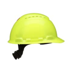 3M SecureFit Hard Hat H-709SFV-UV, Hi-Vis Yellow, Vented, 4-Point Pressure Diffusion Ratchet Suspension, with Uvicator, 20 ea per case