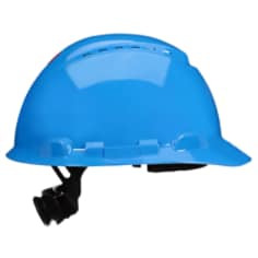 3M SecureFit Hard Hat H-703SFV-UV, Blue, Vented, 4-Point Pressure Diffusion Ratchet Suspension, with UVicator, 20 per case