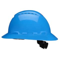 3M SecureFit Full Brim Hard Hat H-803SFV-UV, Blue, Vented, 4-Point Pressure Diffusion Ratchet Suspension, with UVicator, 20ea per case