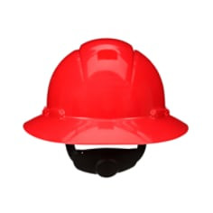 3M SecureFit Full Brim Hard Hat H-805SFR-UV, Red 4-Point Pressure Diffusion Ratchet Suspension, with Uvicator, 20 per case